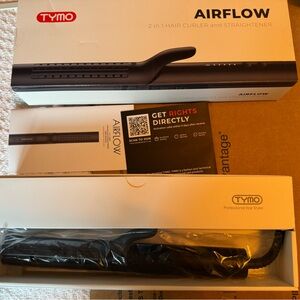 TYMO Airflow 2-in-1 Hair Curler and Straightener Black Ionic Cool Air Styler